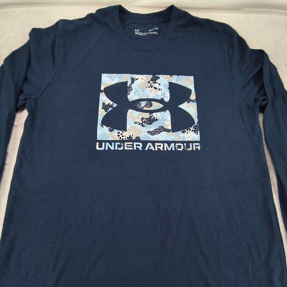 Under Armour Crew Neck Long Sleeve Casual T Shirt Mens Size Small S Blue